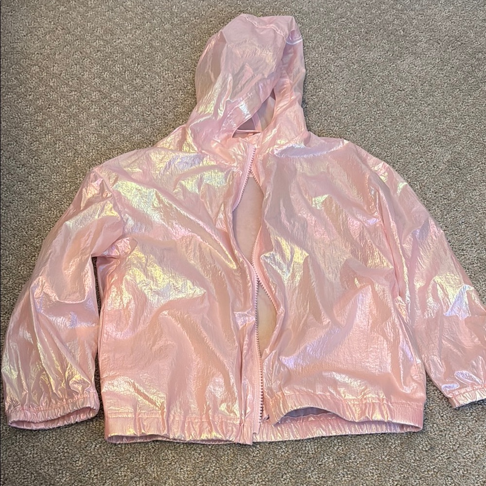 GAP Pink Iridescent Raincoat with Hood